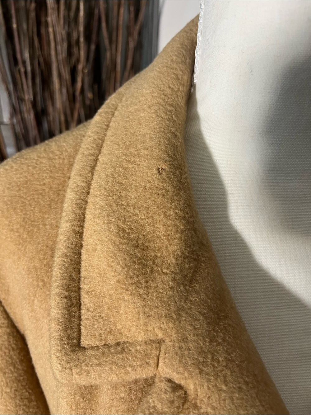 Classic Camel Pea Coat - Button Front Short Coat - Picture 10 of 12
